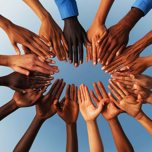 Diverse Hands United in Collaboration